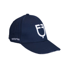 Carica l&#39;immagine nel visualizzatore di Gallery, Cappellino da baseball navy con logo bianco Equestro shop del cavallo
