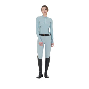 Top allenamento da donna a manica lunga "grey mist" Equestro shop del cavallo