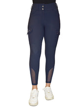 Load image into Gallery viewer, Pantaloni cargo da donna a vita alta grip ginocchio blu D·ISTINTO shop del cavallo
