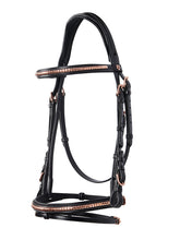 Load image into Gallery viewer, Testiera inglese con clincher oro rosa Equestro shop del cavallo
