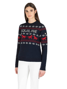 Maglione da donna a girocollo in lana modello "Nitan" Equiline shop del cavallo