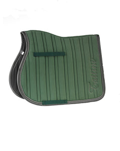 Set sottosella da salto + cuffia verde effetto velluto "Limited edition" Tattini shop del cavallo