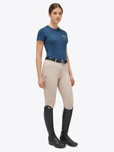 Load image into Gallery viewer, T-shirt da donna in cotone Ocean Blue Cavalleria Toscana shop del cavallo
