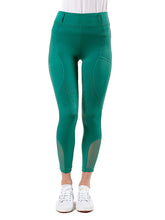 Carica l&#39;immagine nel visualizzatore di Gallery, Leggings da donna con grip al ginocchio verde mare &quot;Orchidea&quot; D·ISTINTO shop del cavallo
