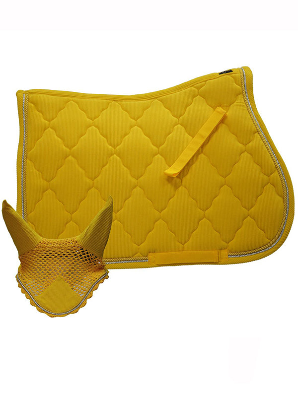 Set sottosella + cuffia giallo vellutato Winner