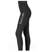 Carica l&#39;immagine nel visualizzatore di Gallery, Leggings da donna con grip ginocchio modello &quot;Chunk&quot; Nero Equiline shop del cavallo
