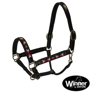 Capezza nera in cuoio modello "Perla" Winner shop del cavallo