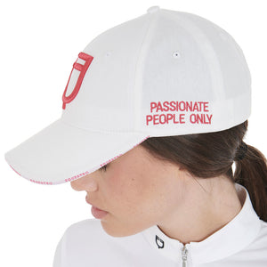 Cappellino da baseball bianco con logo fucsia Equestro shop del cavallo