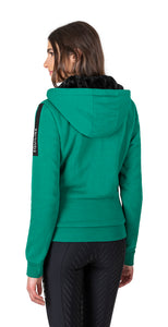 Felpa donna con cappuccio verde shop del cavallo