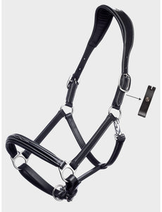 Capezza Safety Halter in cuoio nero Equiline shop del cavallo