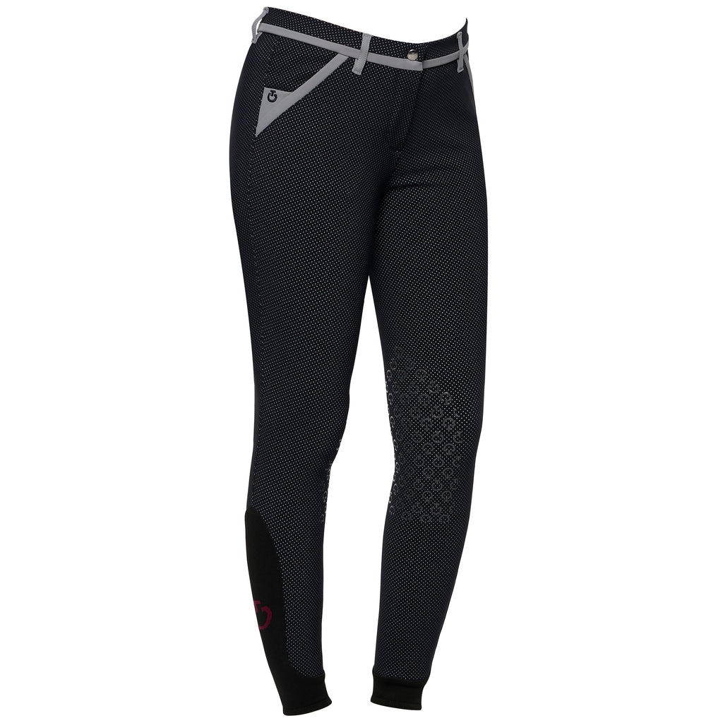 Pantaloni Cavalleria Toscana donna con pois traforati blu shop del cavallo