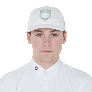 Cappellino da baseball bianco con logo latte e menta shop del cavallo