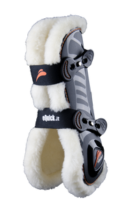 eShock front FluidGel fluffy tendon boots with button closure